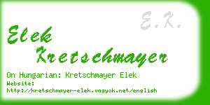 elek kretschmayer business card